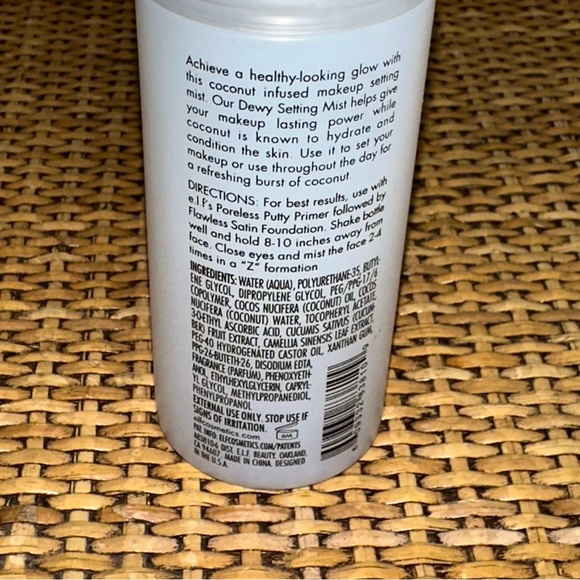 Elf Dewy Coconut Setting Mist Spray Long Lasting 2.7 fl oz Bottle Make Up Glow - Picture 5 of 6
